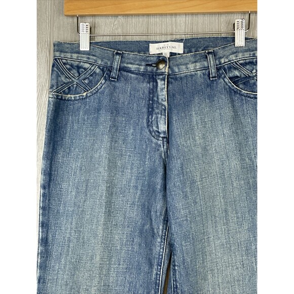 HABITUAL New York Lightly Distressed Bootcut Relaxed Fit Denim Jeans Womens Sz 6 - Picture 2 of 10